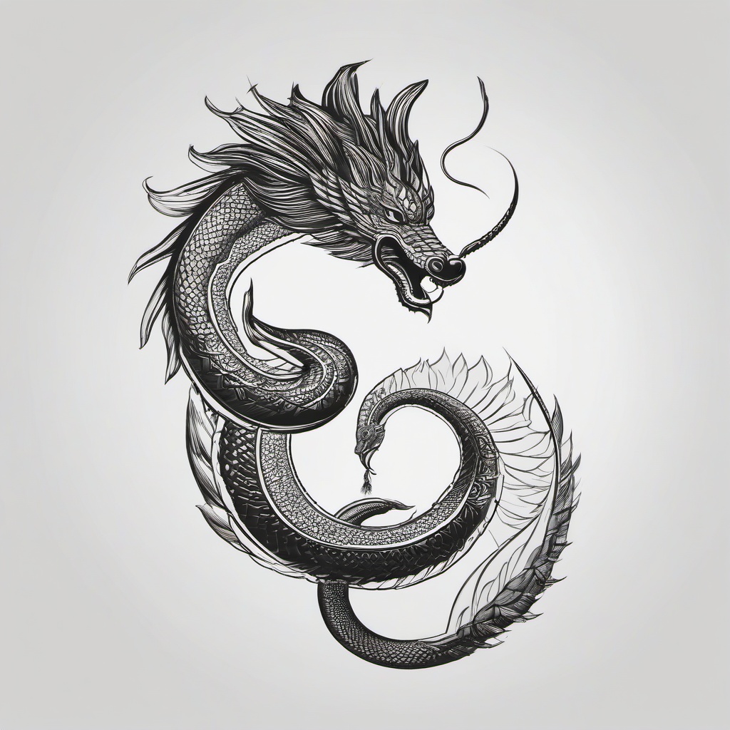 drawing of a naga  minimal rough sketch scribbles,doodles,black and white