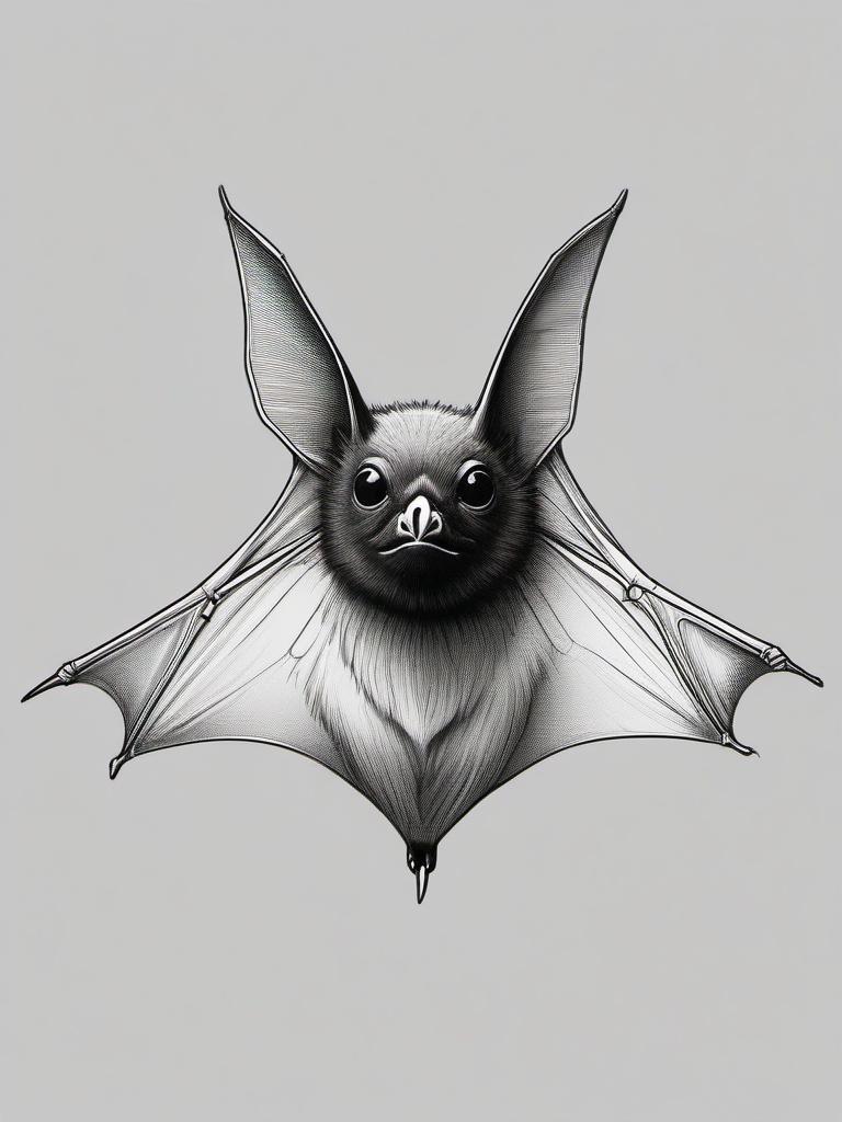 drawing of a Myotis bat  minimal rough sketch scribbles,doodles,black and white