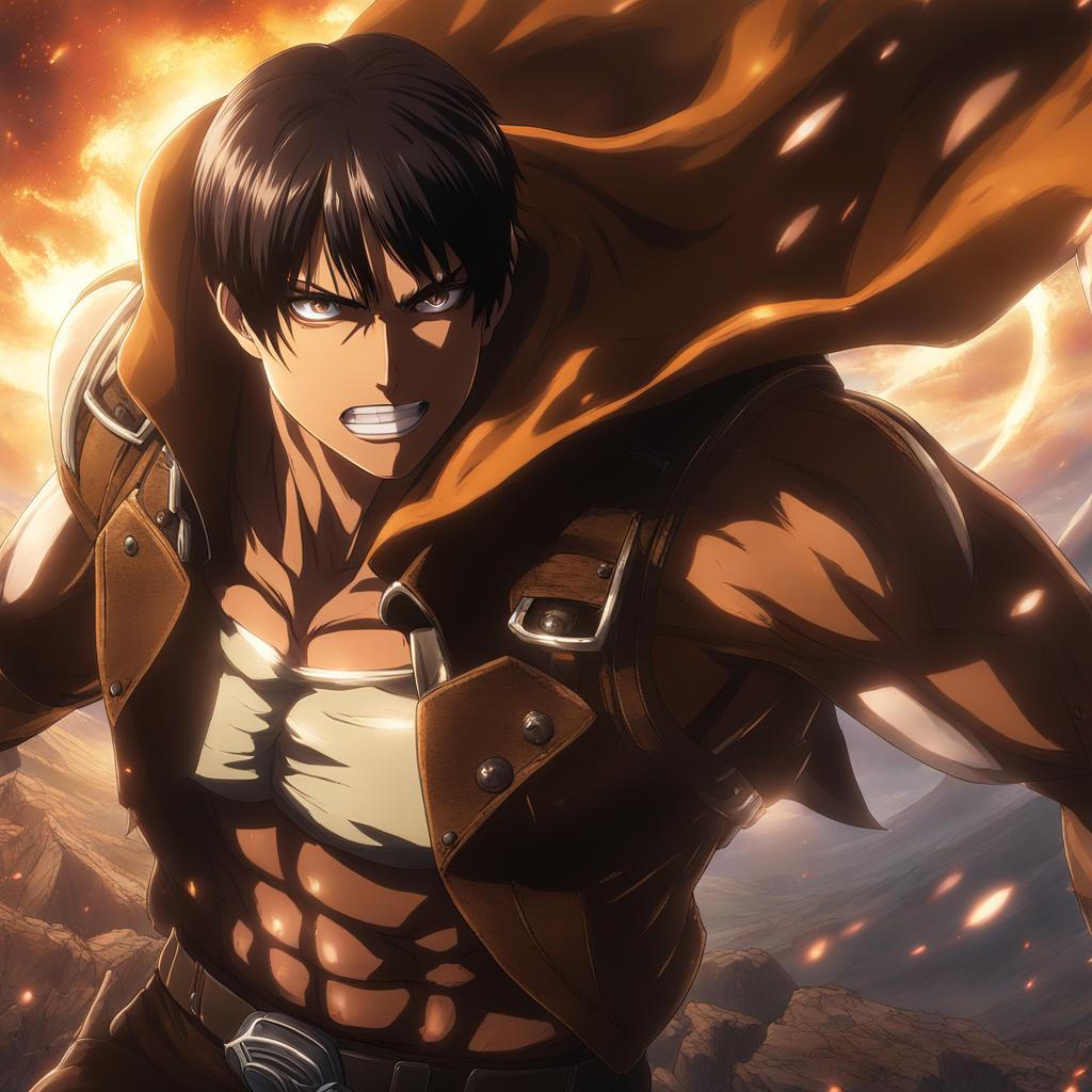 eren yeager transforms into a titan, joining an epic melee within the colossal walls. 