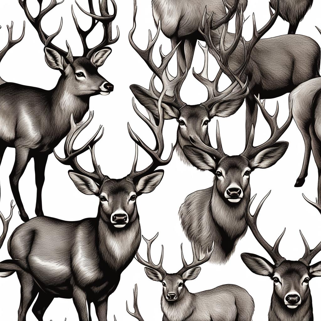 deer clipart - majestic deer with impressive antlers in the forest 