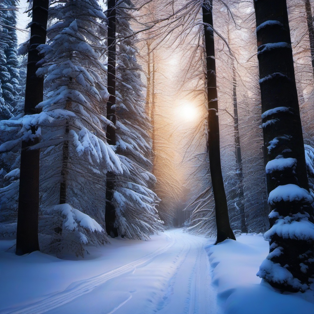 Winter background wallpaper - forest with snow wallpaper  