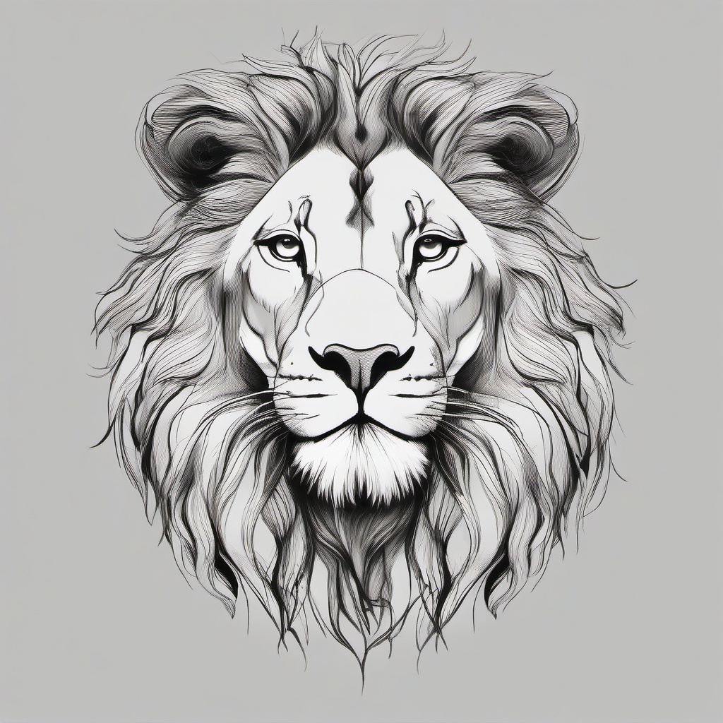 sketch drawing of lion  minimal rough sketch scribbles,doodles,black and white