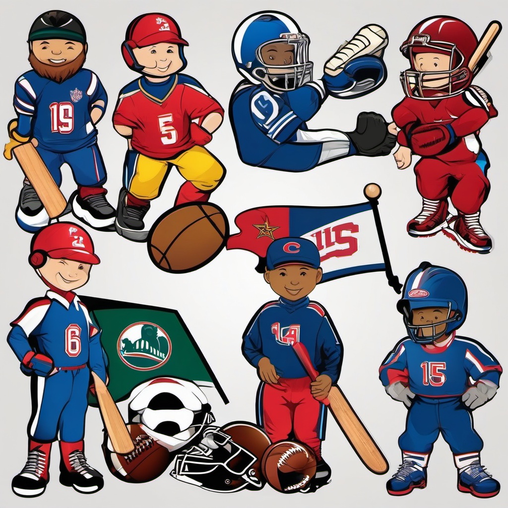 Banner clipart - sports team banner with mascot and colors  