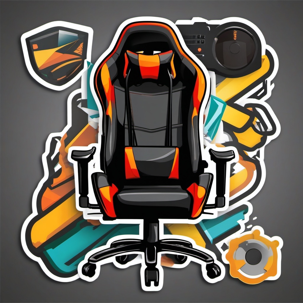 Gaming chair sticker- Comfortable gaming, , sticker vector art, minimalist design