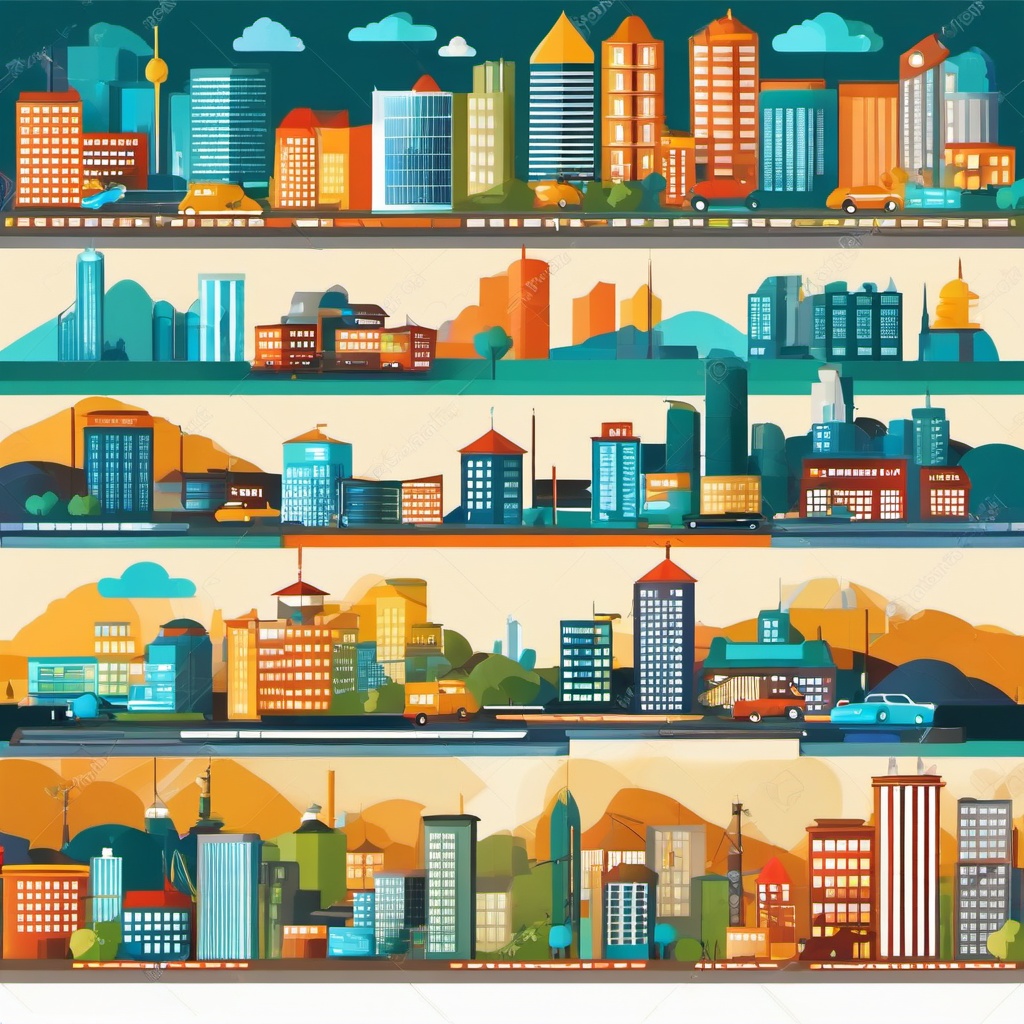 Smart City Infrastructure and Technology clipart - Smart city infrastructure, ,vector color clipart,minimal