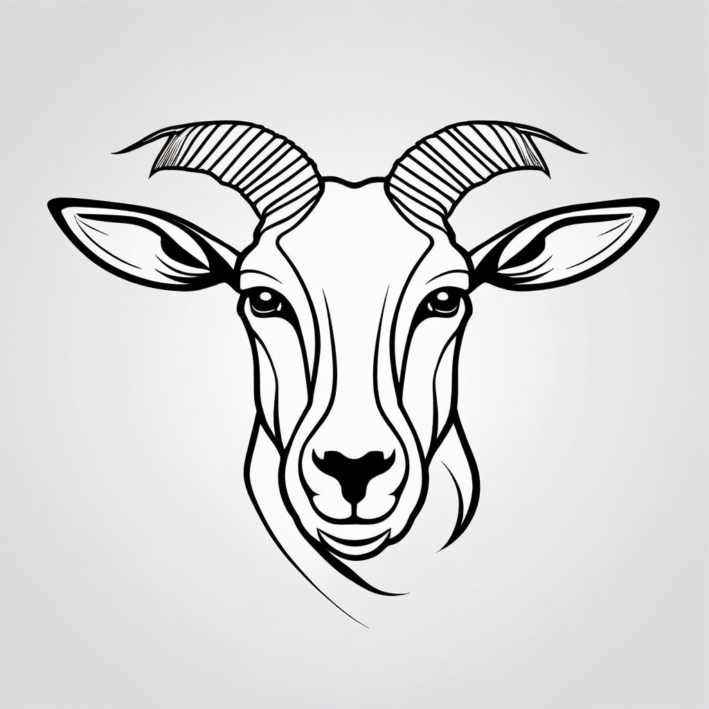 Goat Tattoo Outline - A simple and clean tattoo featuring the outlined form of a goat.  simple color tattoo design,white background