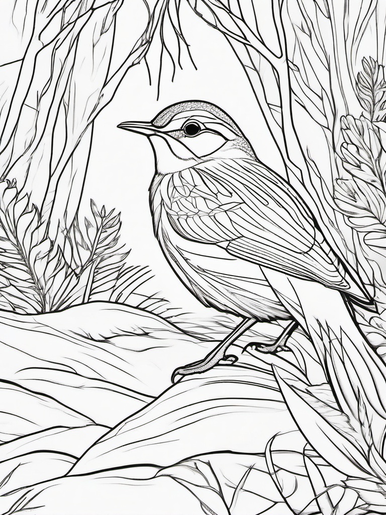 Woodcock Coloring Pages - Ground Dwelling Woodland Bird  minimal black outline printable sheet, coloring page