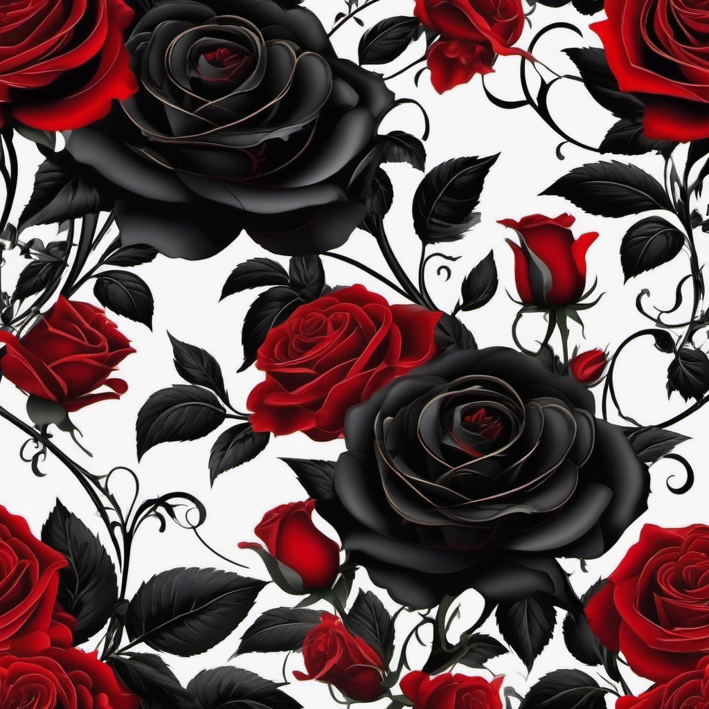 Red and Black Wallpaper - Red Roses and Gothic Black Elegance, Passion and Mystery  intricate patterns, splash art, wallpaper art