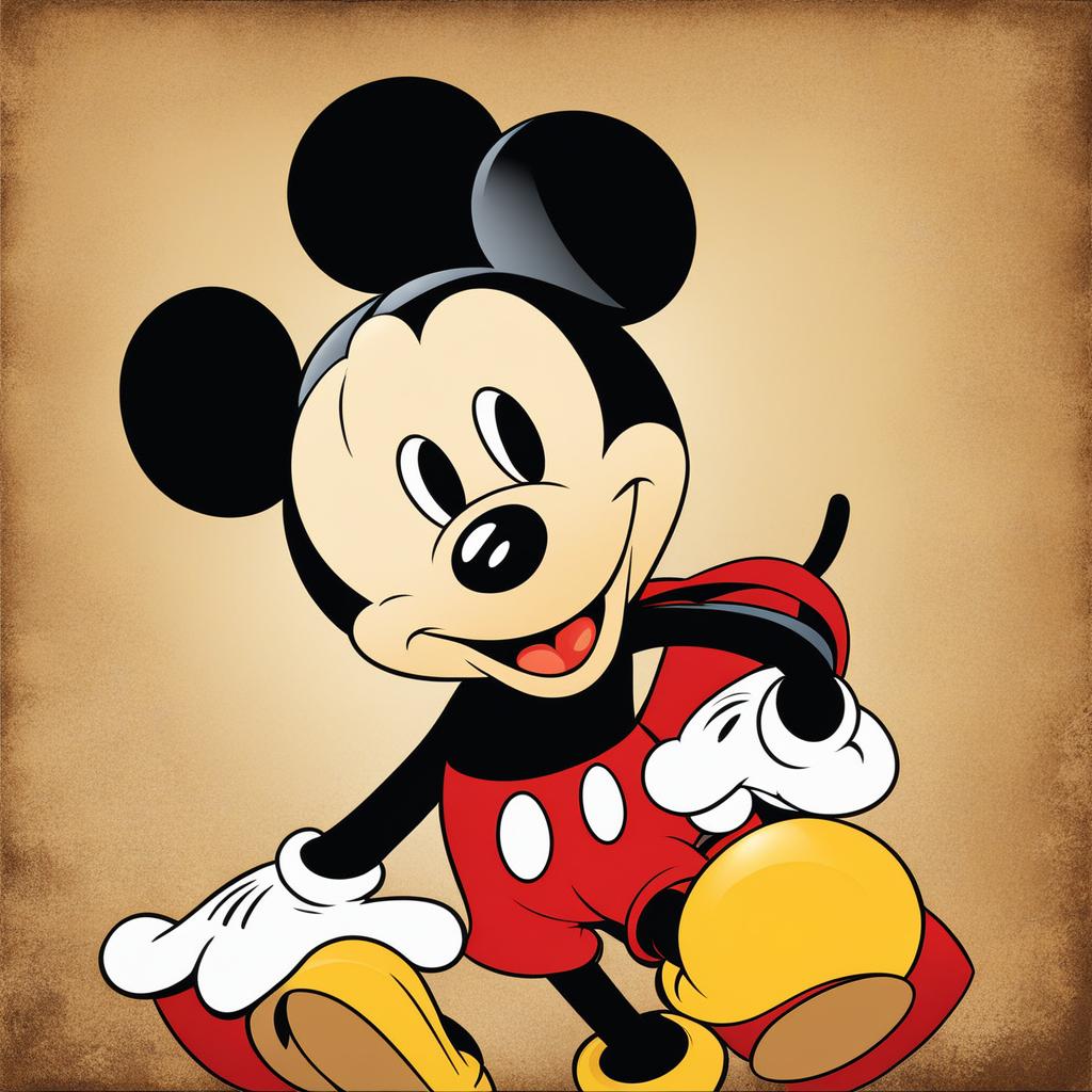 mickey mouse clipart - the iconic mickey mouse, featured on a vintage movie poster, a tribute to animation's golden era 