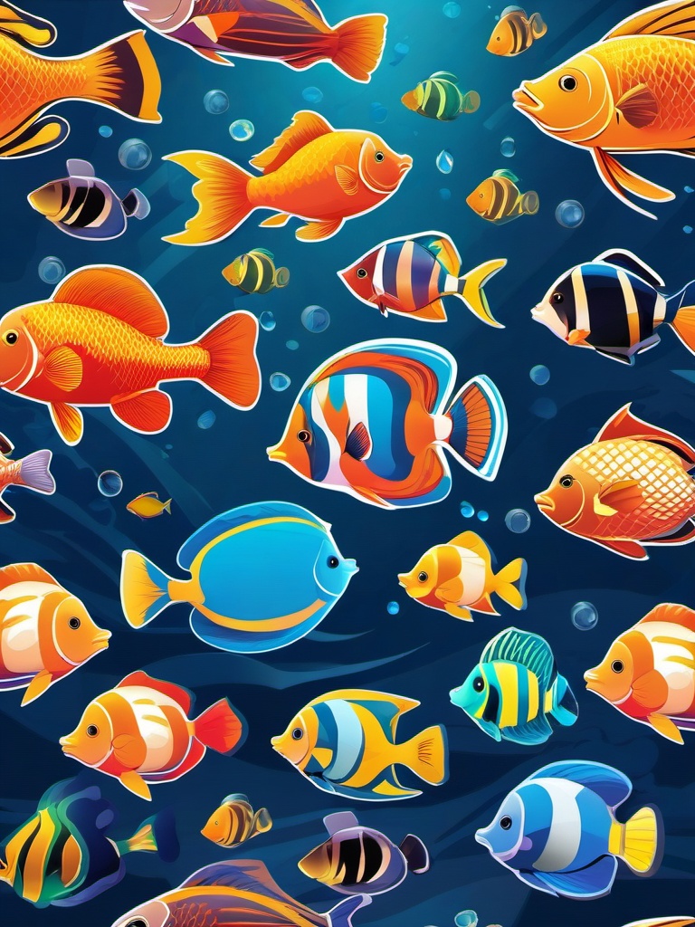 Aquarium Fish sticker- Underwater Wonderland, , color sticker vector art