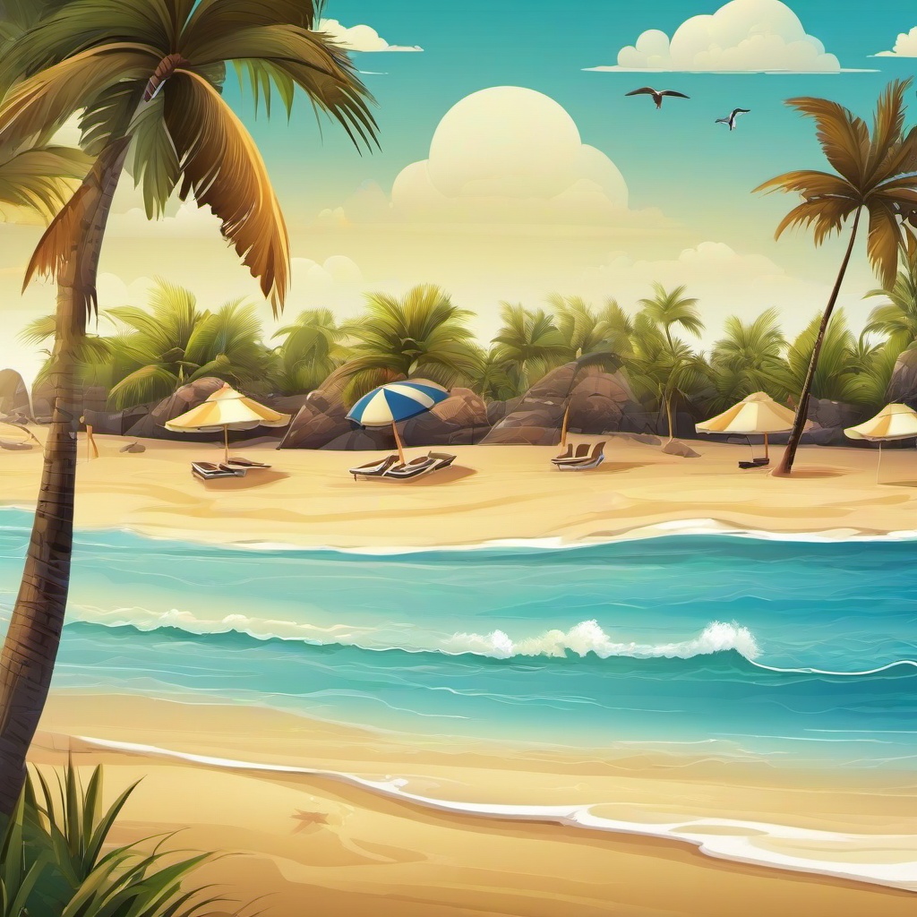 Beach background - caricature beach background  