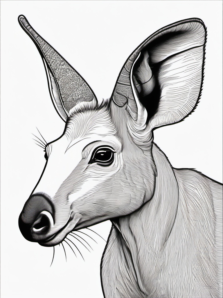 Aardvark Coloring Pages - Ant Eating Mammal with Long Snout  black outline printable coloring page