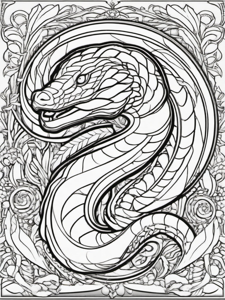 Amphisbena Coloring Pages - Serpent with a Head on Each End  minimal black outline printable sheet, coloring page