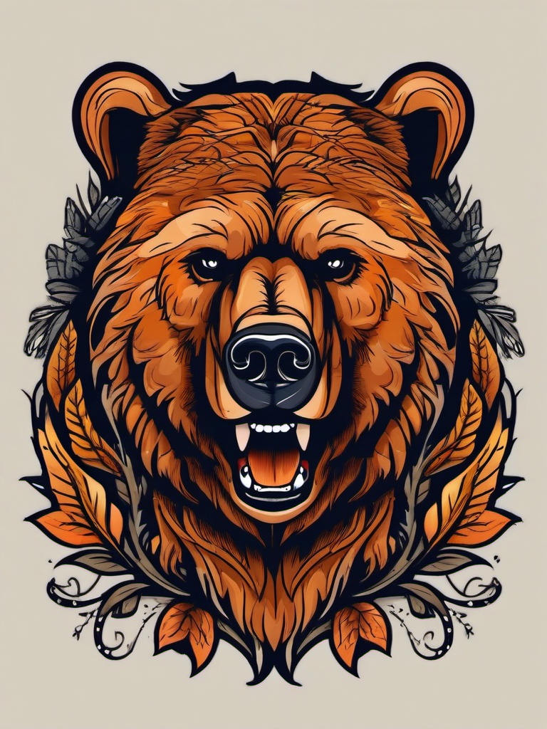 papa bear tattoo  simple vector color tattoo