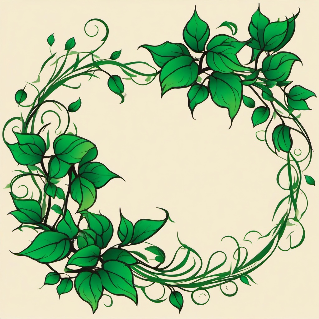 green vine tattoo  simple vector color tattoo