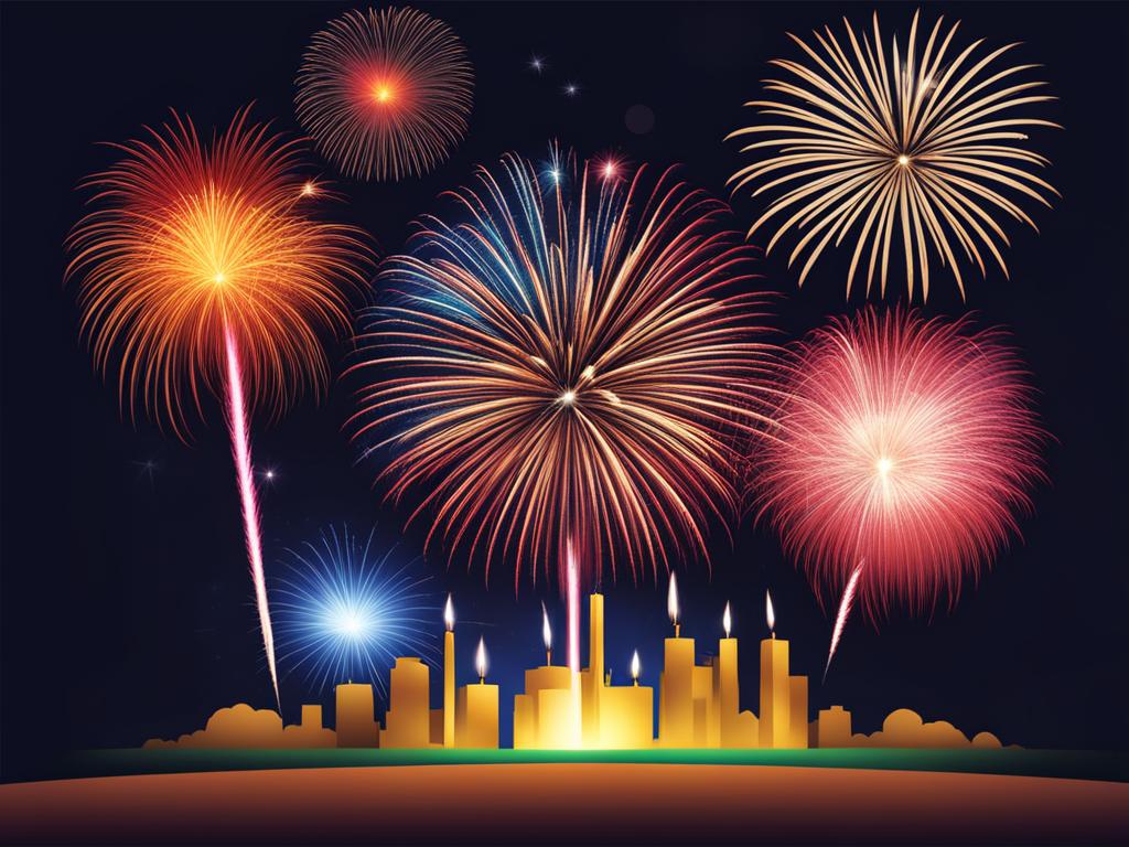 happy birthday clipart,celebrating with a grand fireworks display 