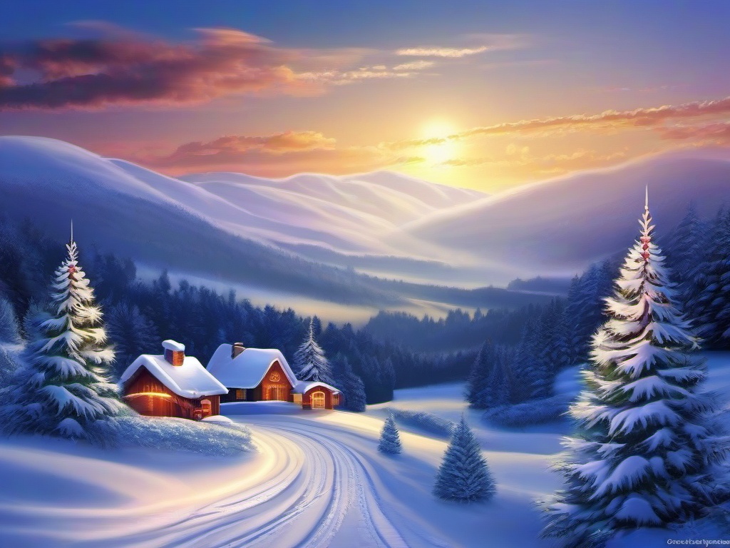 Landscape Christmas Wallpaper  