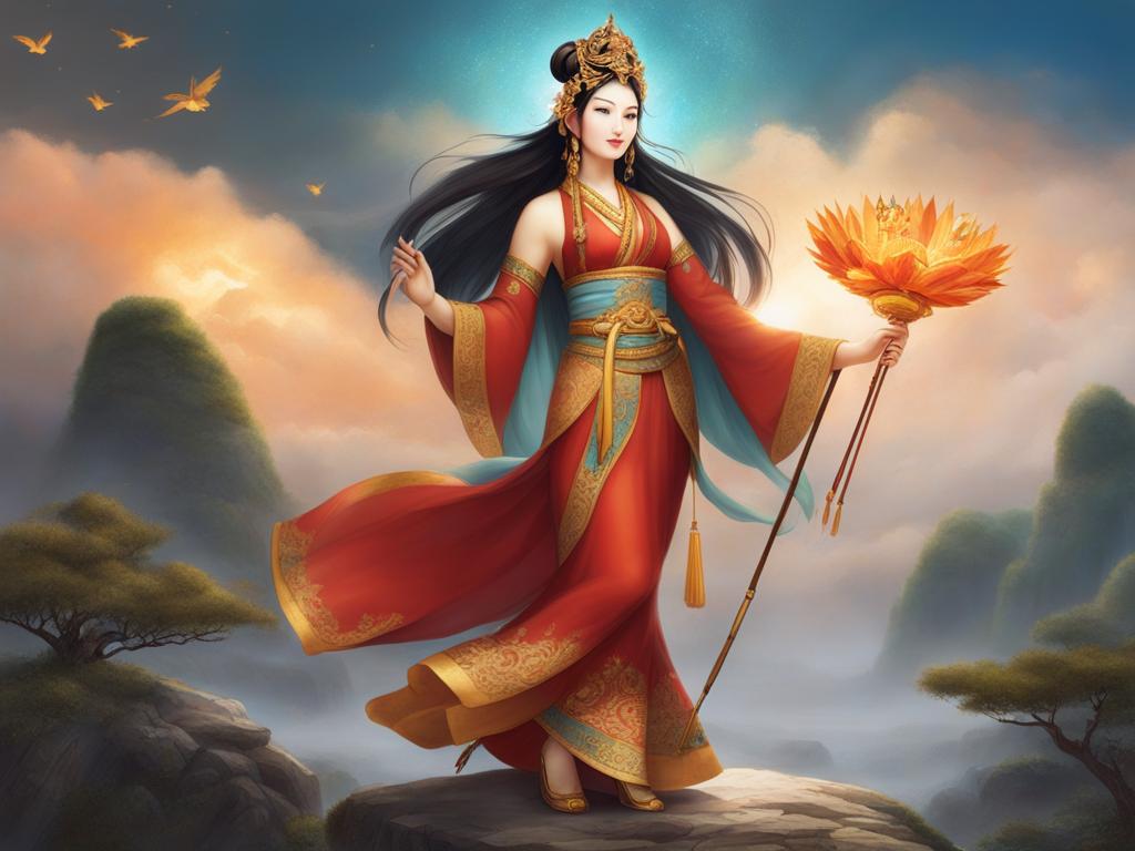 nüwa - the chinese creation goddess who repaired the sky and saved humanity. 