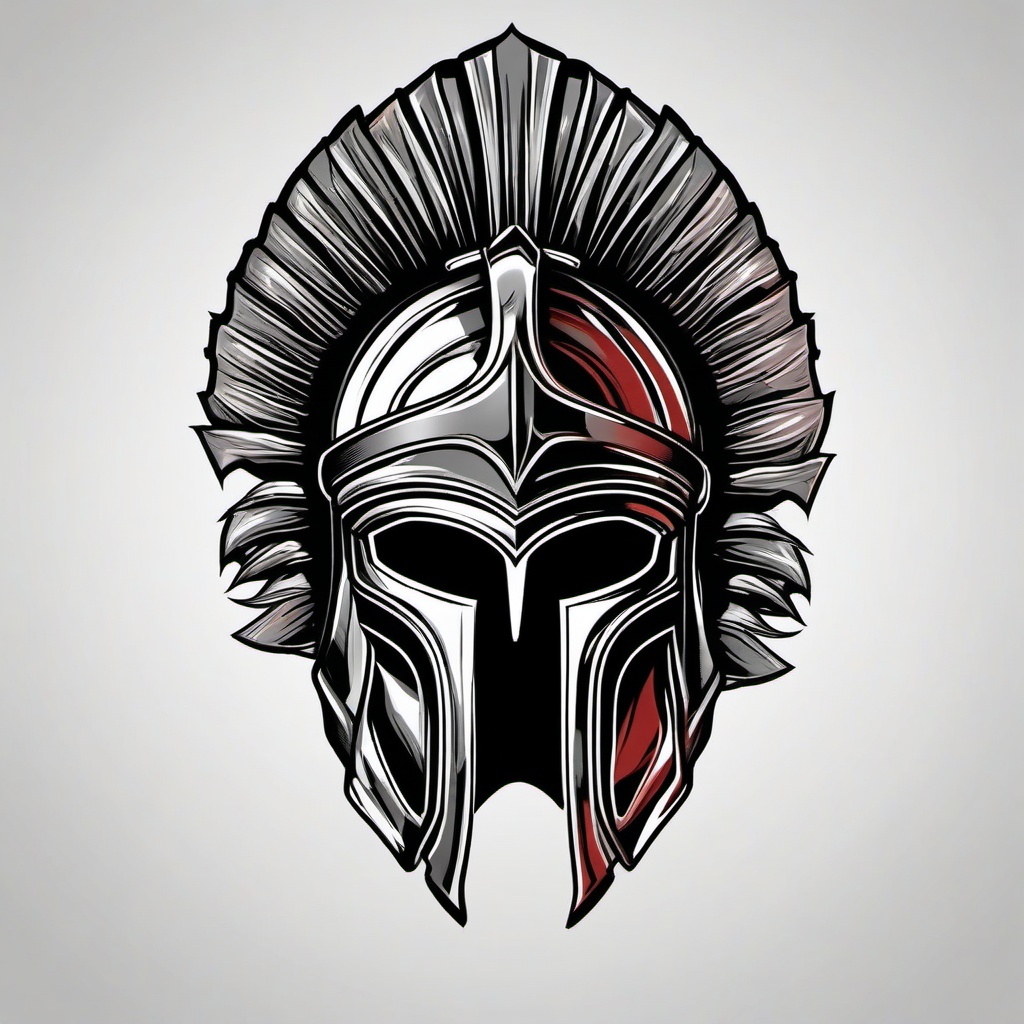 spartan helmet tattoo design  simple vector color tattoo