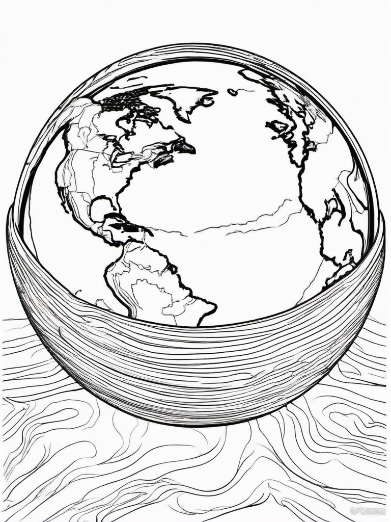 Earth Coloring Pages - Earth with a rainbow over it  simple coloring pages