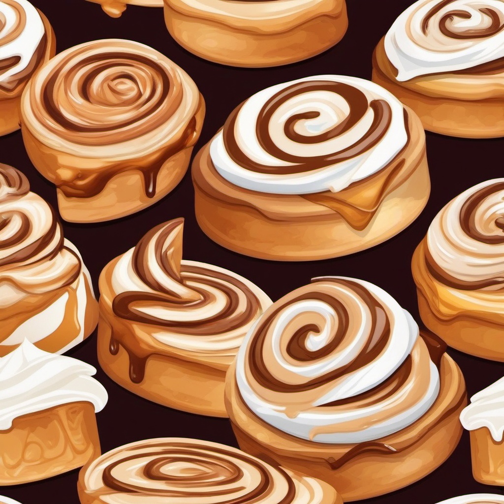 Cinnamon Roll Delight sticker- Soft and fluffy cinnamon rolls swirled with cinnamon sugar and topped with cream cheese frosting. A comforting and aromatic treat for breakfast or dessert., , color sticker vector art