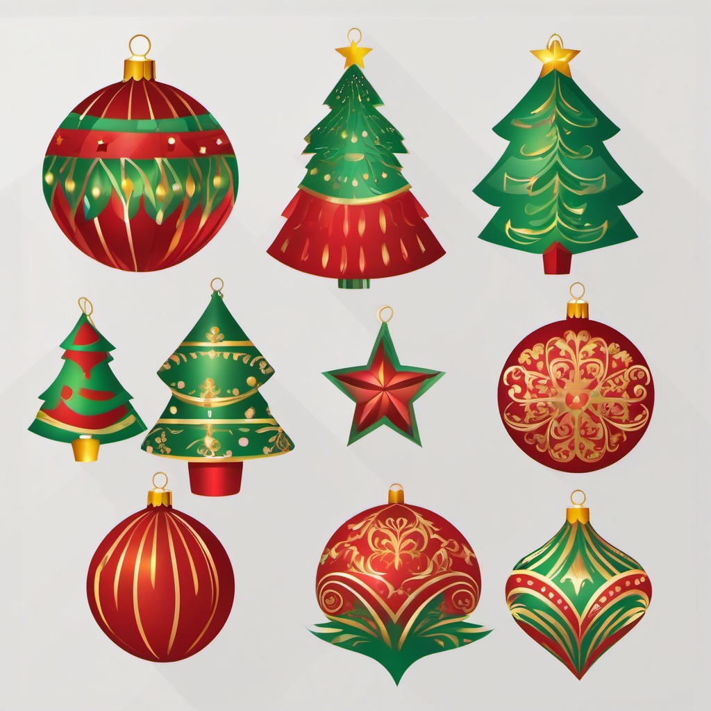 Ornament Clipart,Designing a holiday tree decoration with ornament clipart  simple, 2d flat