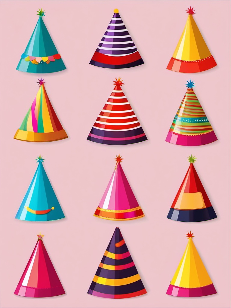 Birthday Party Hat clipart - Fun and colorful birthday party hat, ,vector color clipart,minimal