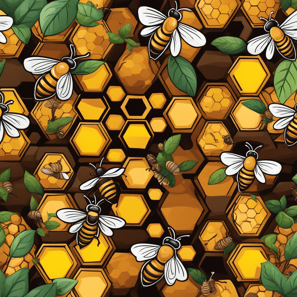 beehive clipart,buzzing with activity in a buzzing forest 