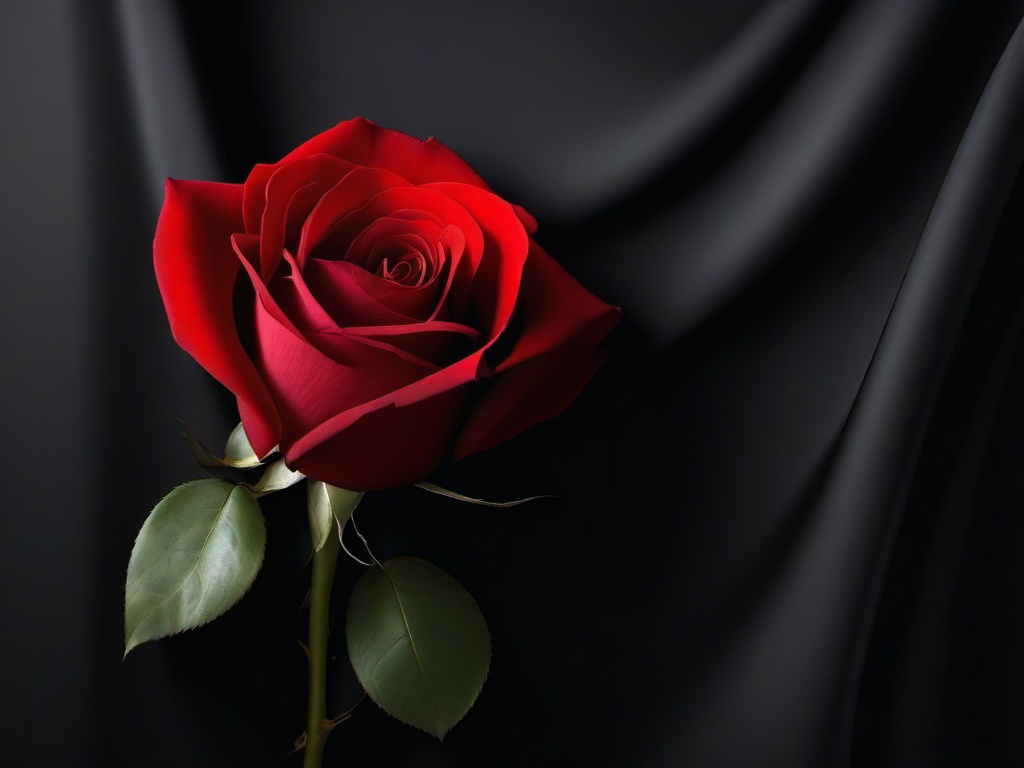 Black Background With Red Rose - Sophisticated black with a vibrant red rose.  background wallpaper