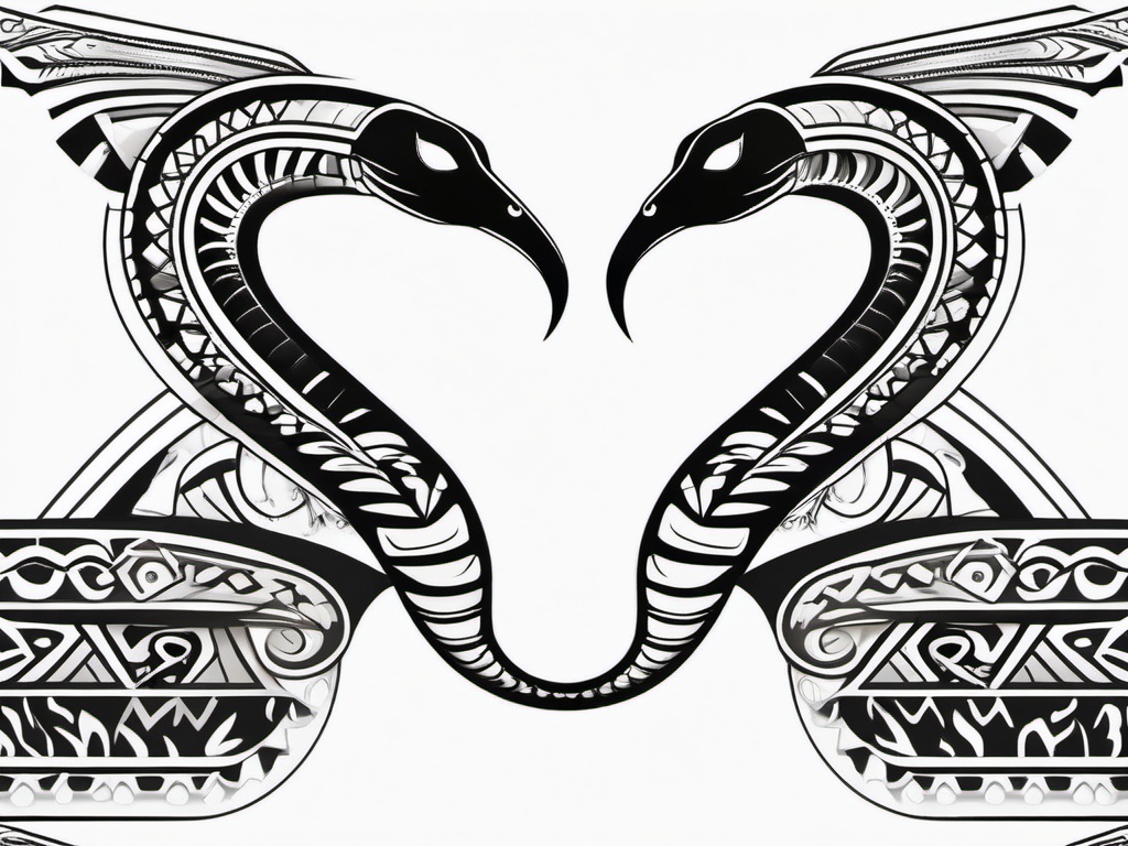 Aztec Snake Tattoo - Snake tattoo with Aztec cultural influence.  simple vector tattoo,minimalist,white background