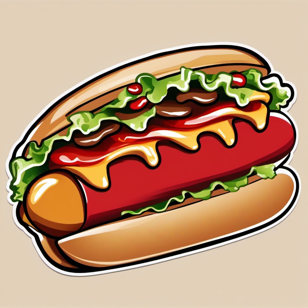 Hot Dog clipart - hot dog with ketchup  clipart