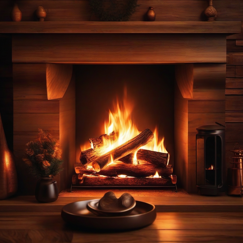 Fire Wallpaper - Warm fire in cozy, rustic setting  background wallpaper