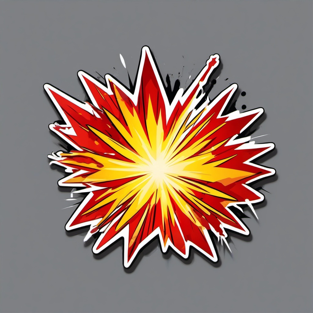 Comic book burst sticker- Explosive and energetic, , sticker vector art, minimalist design