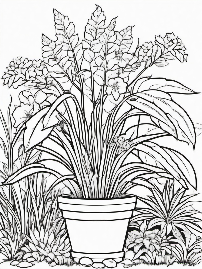 Plant Coloring Pages - Plant in the garden  simple coloring pages