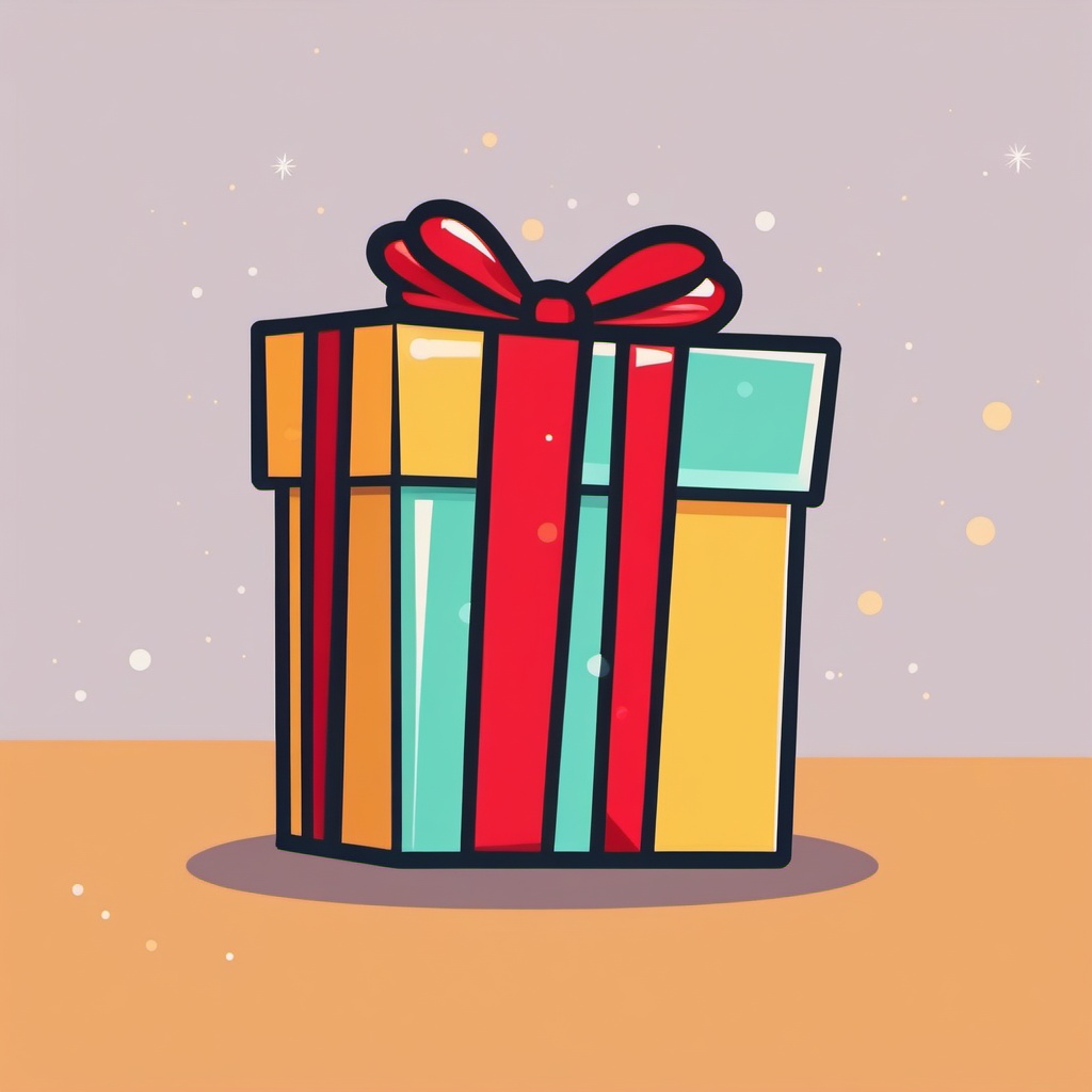 Present Gift Icon - Present gift icon for gifting and celebrations,  color vector clipart, minimal style