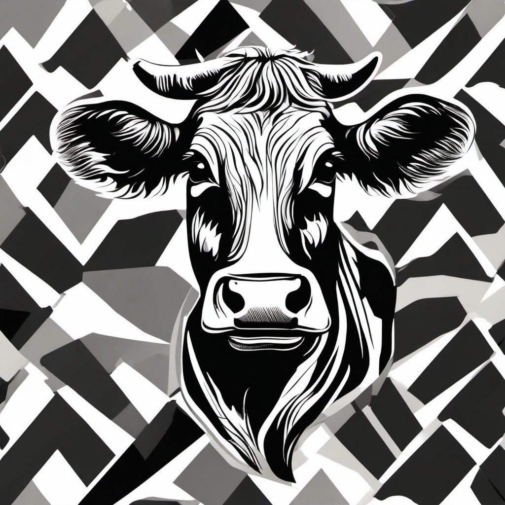 Cow clipart - cow with a black and white pattern  