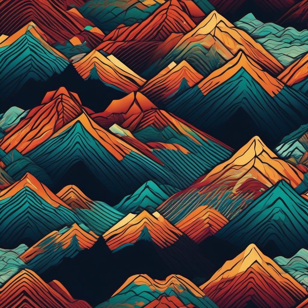 Desktop Backgrounds 4K - Mountain Landscape wallpaper, abstract art style, patterns, intricate