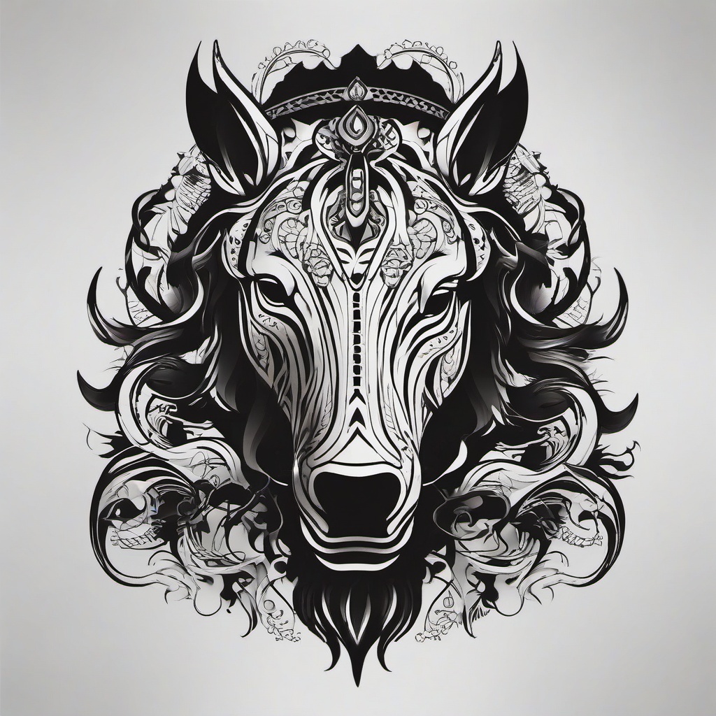 iron horse tattoo shop  simple tattoo,minimalist,white background