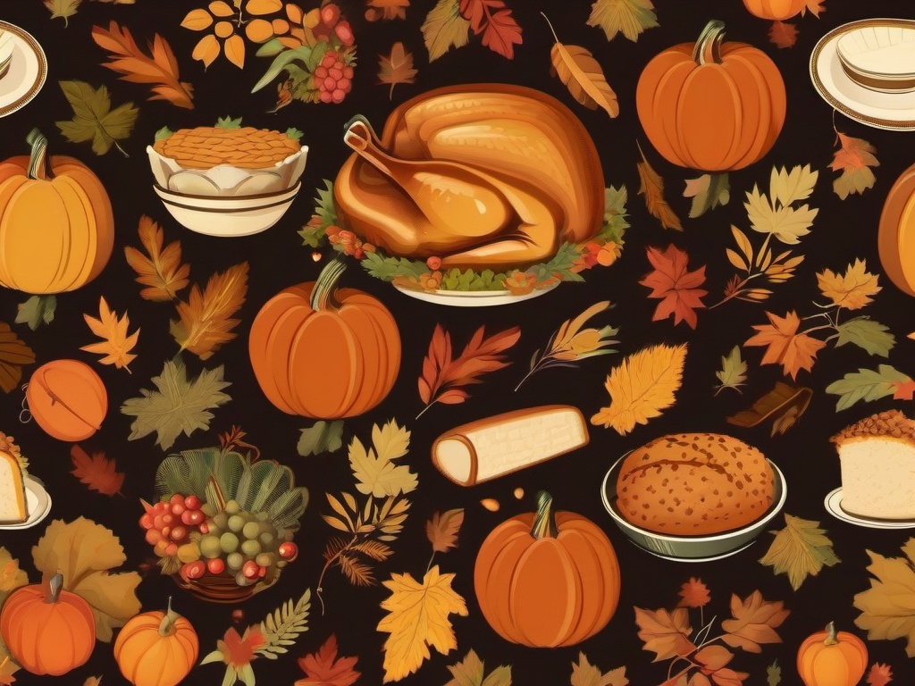 Thanksgiving Wallpaper-A retro-inspired Thanksgiving design, with vintage patterns and nostalgic colors.  aesthetic background wallpaper