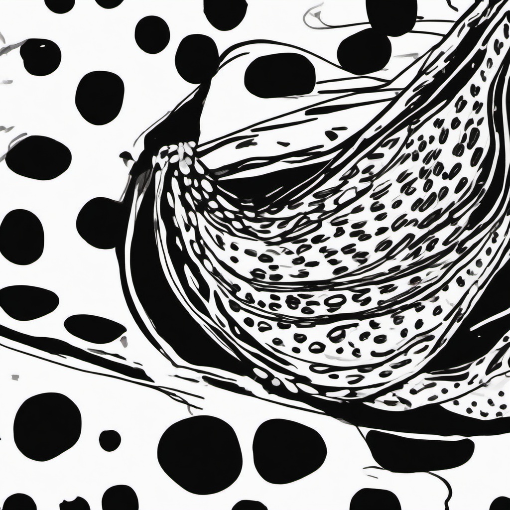 drawing of a strawberry slice  minimal rough sketch scribbles,doodles,black and white