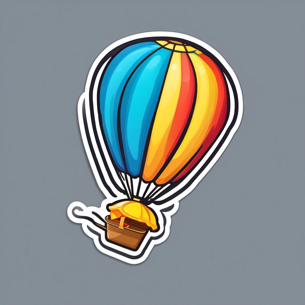 Parasailing Emoji Sticker - Soaring through the virtual skies, , sticker vector art, minimalist design