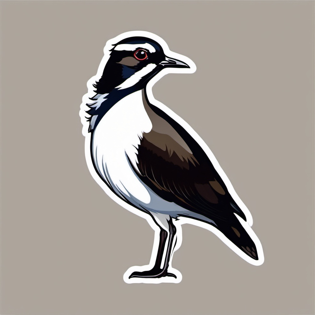 Northern Lapwing Sticker - A northern lapwing with distinctive black and white markings, ,vector color sticker art,minimal