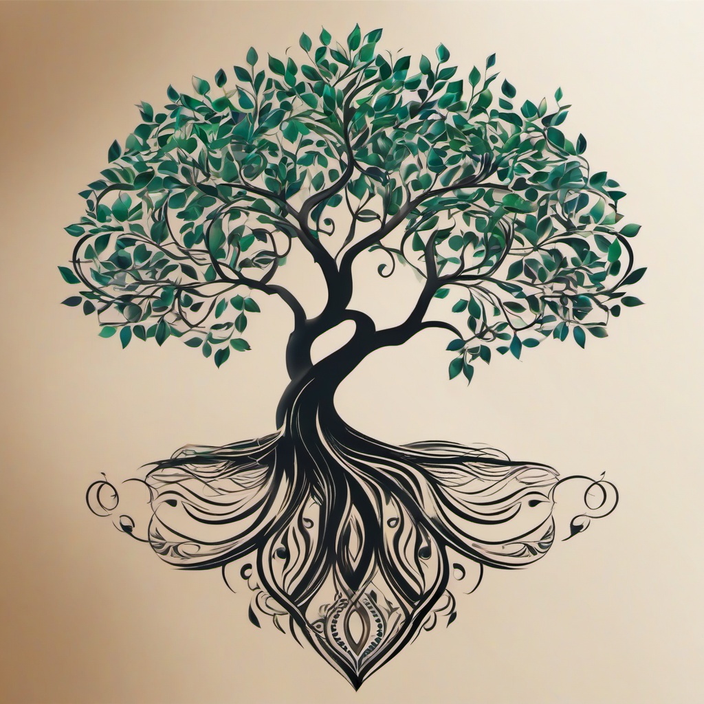 small tree of life tattoo  simple vector color tattoo