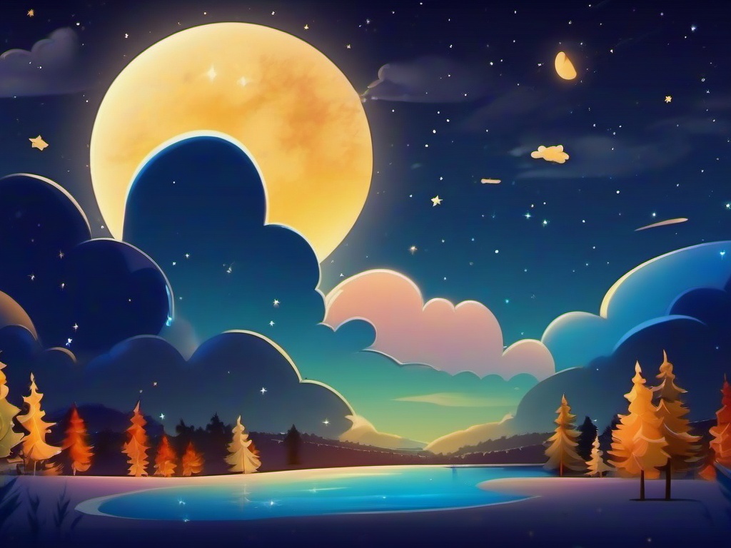 Cartoon Night Sky Background  ,desktop background wallpaper