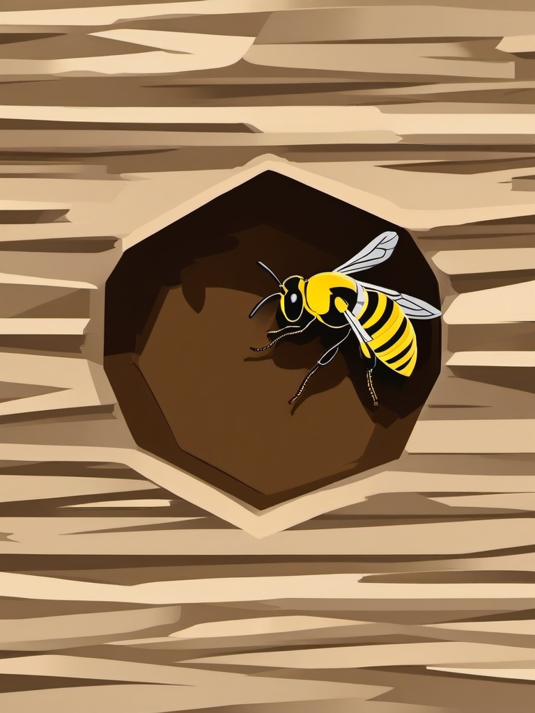 Mud Dauber Wasp Nest Clip Art - A mud dauber wasp nest on a structure,  color vector clipart, minimal style