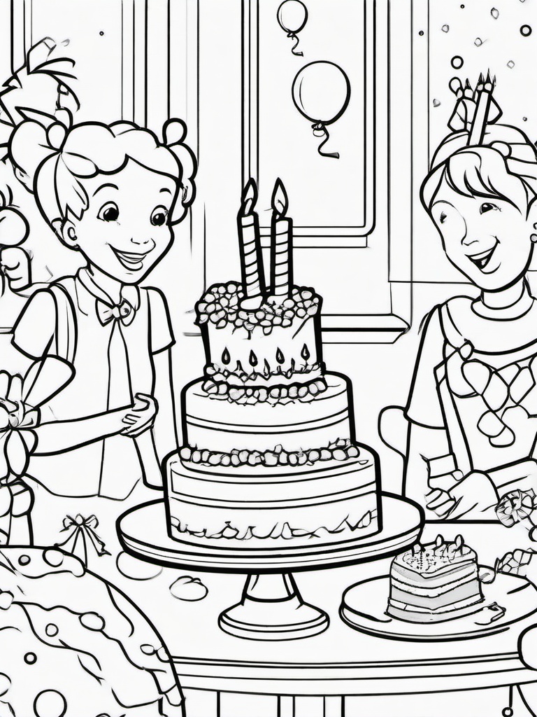 Birthday Party Games Coloring Pages - Exciting Games Played at a Birthday Party  minimal black outline printable sheet, coloring page