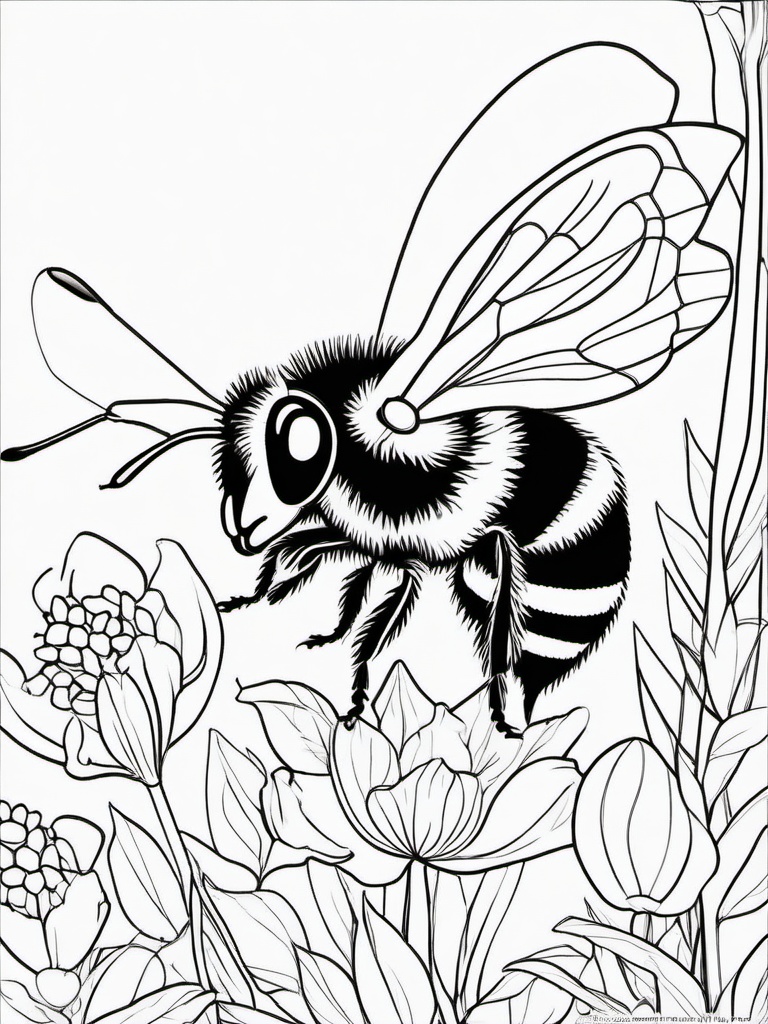 Bumble Bee Coloring Pages - Bumble Bee with honey  simple coloring pages