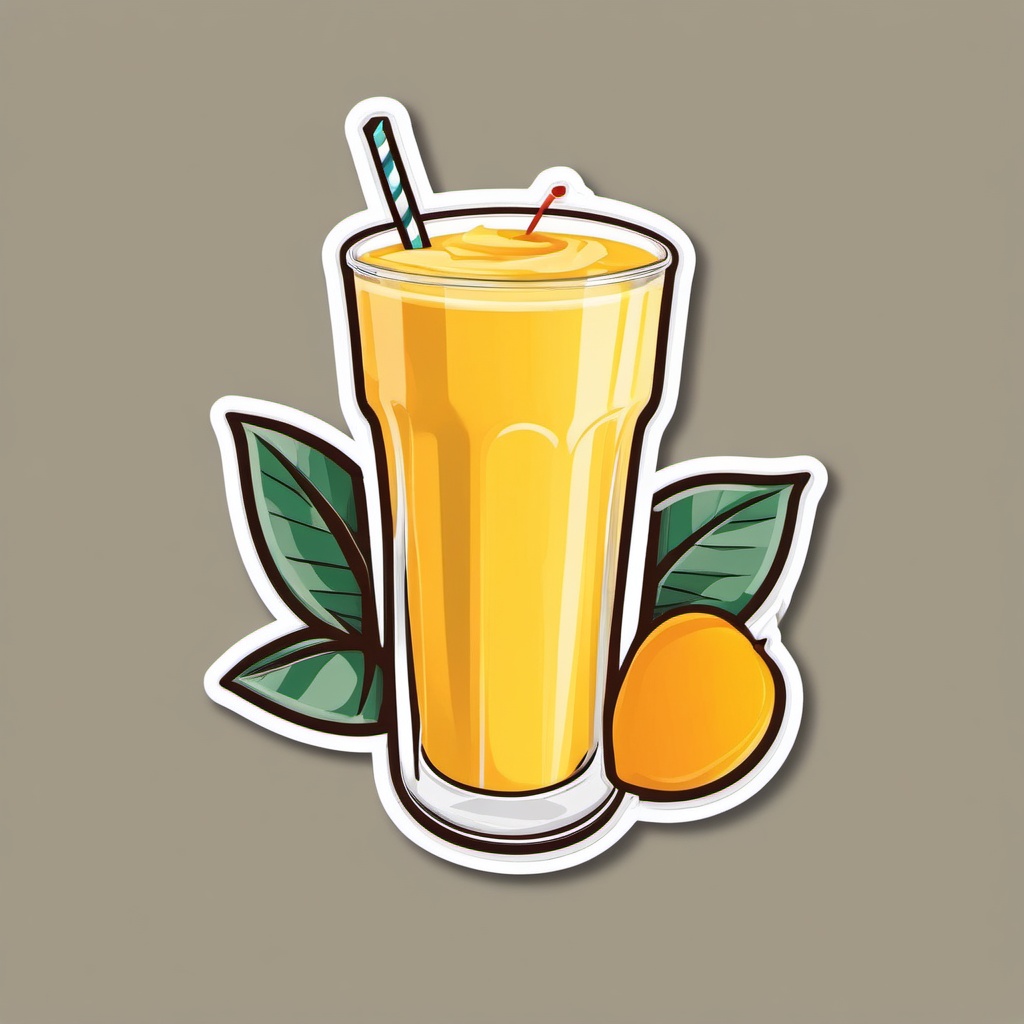 Mango Lassi Sticker - Immerse yourself in the delightful and creamy flavors of a mango lassi, , sticker vector art, minimalist design