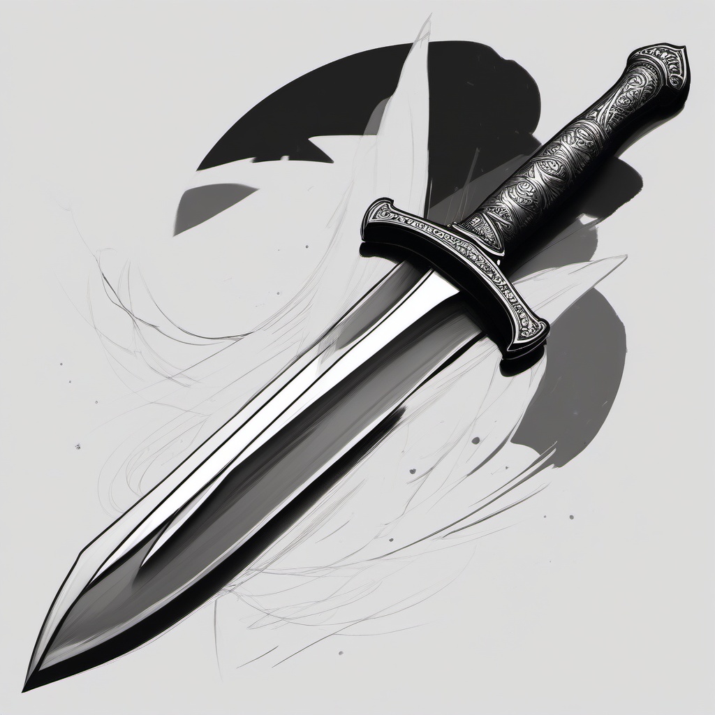 sketch of sword  minimal rough sketch scribbles,doodles,black and white