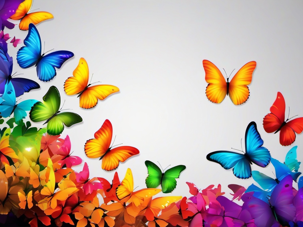 Rainbow Butterflies Background  